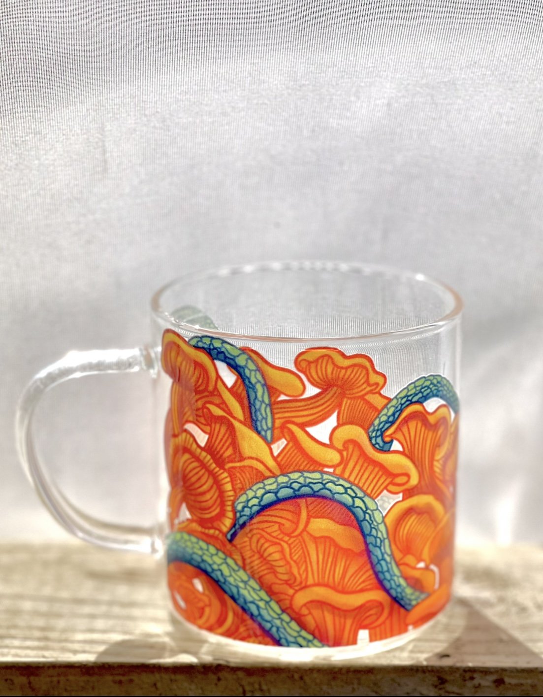 Snake and Oyster Mushroom Mug