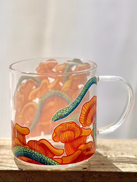 Snake and Oyster Mushroom Mug