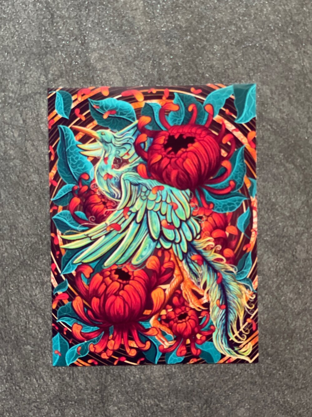 Neon Crane Sticker