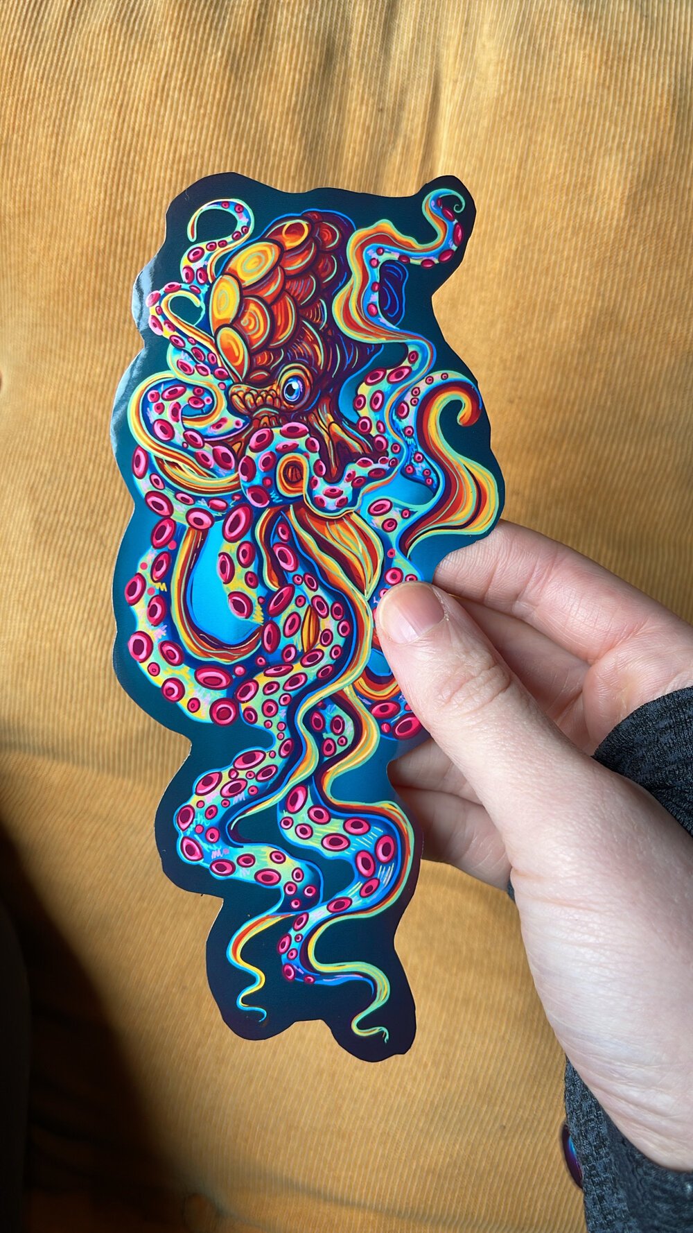 Neon Octopus 2 Sticker