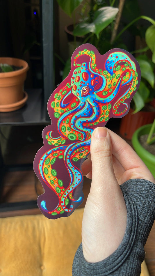 neon Octopus Sticker